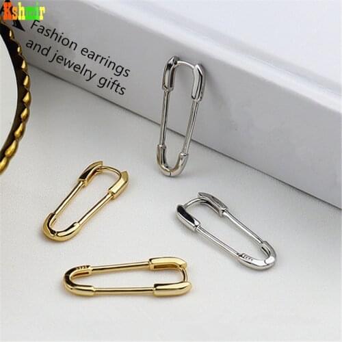 Kshmir New style pin earrings cool personality simple design paper clip small earrings pendant fashion earrings jewelry gifts021