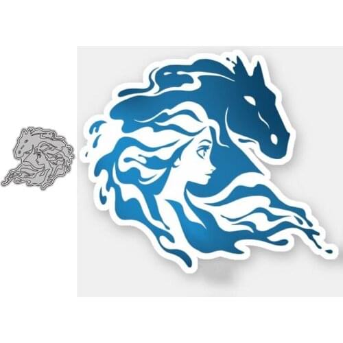Metal Cutting Dies Beauty and Horse Stencils Die Cut for DIY Scrapbooking Album Paper Card Embossing