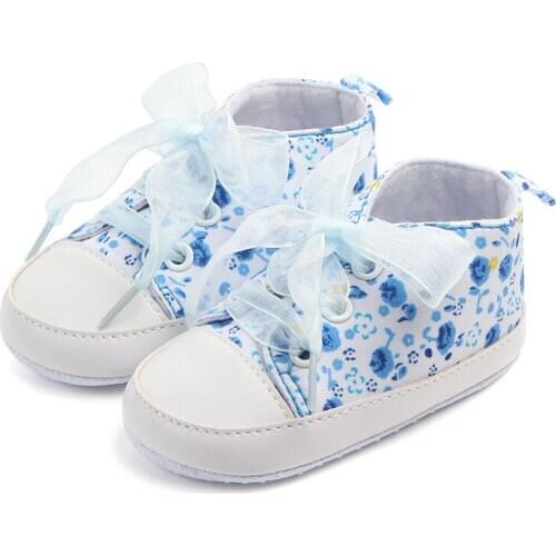 0-12M lace up baby girl shoes cotton soft sole flower toddler baby shoes baby first walker moccasins F27