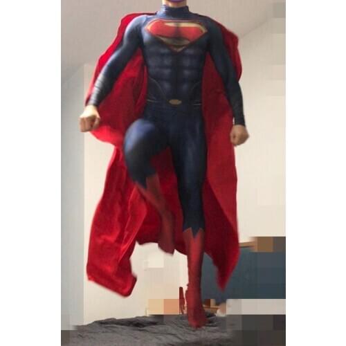 The Man of Steel Cosplay Costume Adults Kids Superhero Suit Halloween Bodysuit