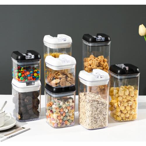 Sealed Food Storage Container Set Kitchen And Food Storage Room Organization Transparent Container 7 Piece Set Label And Pen