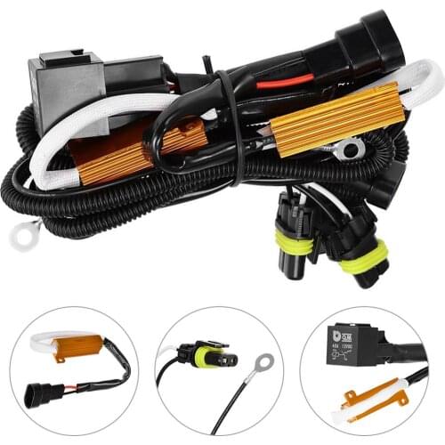 Newest HID Anti-Flicker Relay Wiring Harness For H1 H3 H7 H10 H11 9005 9006