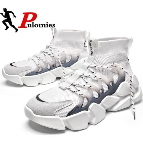NEW Men Casual Shoes High-cut Platform Men Sneakers Ankle Boots breathable Mesh Shoes Men Sport Shoes Walking Shoes Couple Shoes