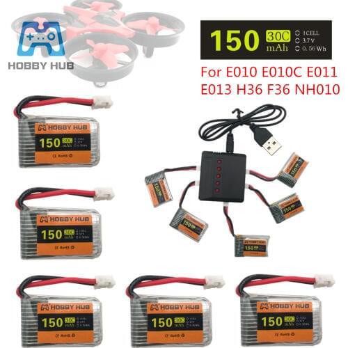 Original Hobby Hub 3.7V 150mAh For Eachine E010 E011 E012 E013 Furibee F36 H36 RC Quadcopter Parts Lipo Battery with Charger