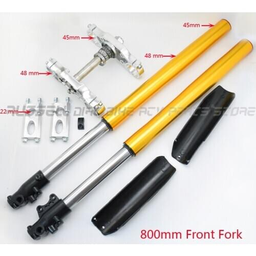 800mm Motorcycle Upside Down Front Fork Shock Absorber Suspension Triple Tree Clamp for Dirt Pit Bike Electric Motorbike