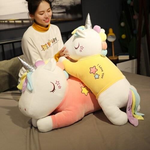 50cm Kawaii Unicorn Plush Toy Stuffed Animal Soft Plushie Unicornio Pillow Cushion Toys For Girls Kids Birthday Christmas Gift
