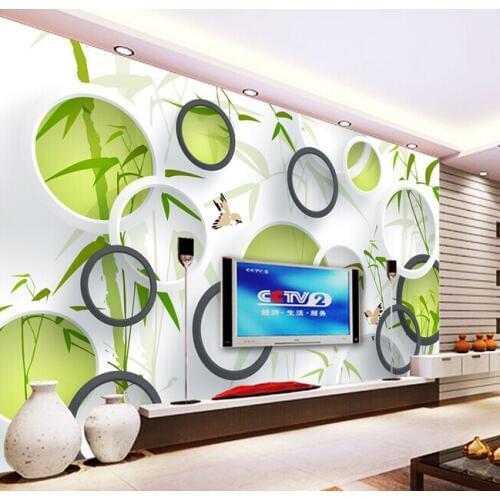 Custom 3 d stereoscopic wallpaper, bamboo mural for TV wall of sitting room bedroom study waterproof vinyl papel DE parede