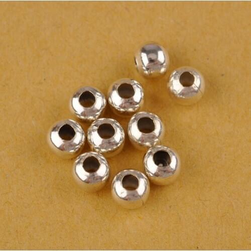 Silver Plated 2 2.4 3 4 5 6 8 10mm Loose Metal Smooth Round Spacer Beads Fit Bracelet Necklace Jewelry Making Supplies