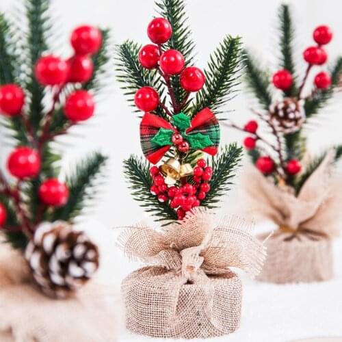 Christmas 20cm Desktop Small Mini Tree Merry Christmas Decor For Home Coffee Restaurant Counter Christmas Tree Naviidad Pendant