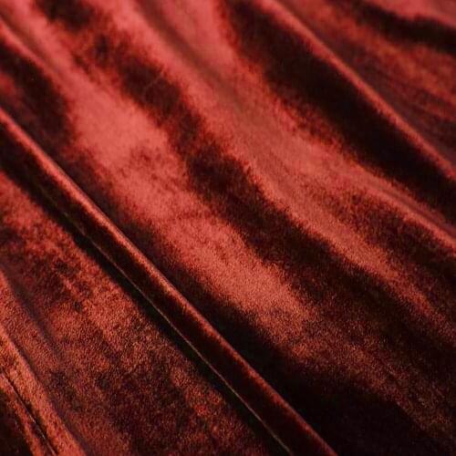 Silk Velvet Fabric 40 momme 140cm Width 55" Women Velvet Dresses Material Coffe Red