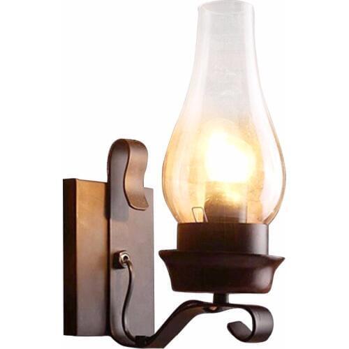 Antique Iron Rustic Sconce Industrial Wall Lamp Retro Metal Light Lighting Porch Edison Style Wall Lamp Sconce