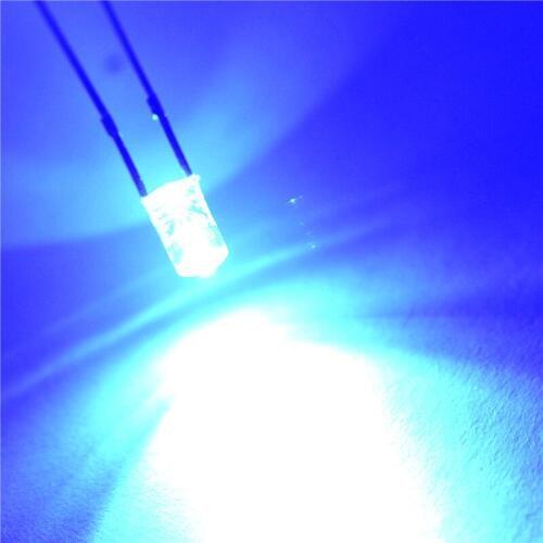 LED light-emitting diodes 3MM flat head boundless white hair blue (50pcs)