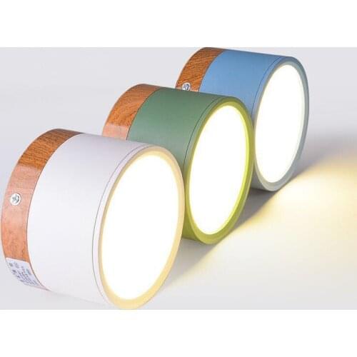 LED Downlight dimmable Nordic wood modern surface mounted Ceiling Light Spotlight, Interior Decoration 5W 7W 9W 12W 15W