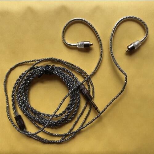 Generic 4 core 4N OFC silver plated update cable earhook style cable MMCX plug HiFi Upgrade Cable for SE835 SE846 IE800 U4R,etc