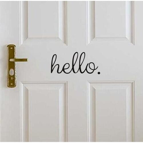 Vinyl Mural for Living Room Decoration Wall Art Hello Door Decal Entrance Beauty Salon Wall Decals LX278
