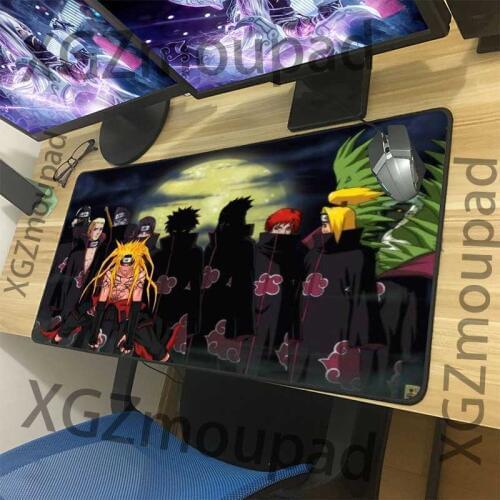 XGZ Large Gaming Mouse Pad Black Lock Edge Naruto Akatsuki Computer Keyboard Table Mat Speed Rubber Non-slip Coaster Insulation