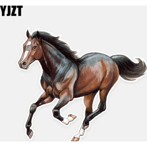 YJZT 14.5CM*12.5CM Cartoon Horse PVC Nice Quality Car Sticker Animal Decal 5-0734