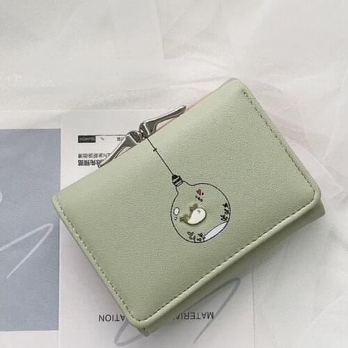 Multi Card Position Money Pockets Women Small Wallets Short Card Holder Simple Cute Printed Coin Purses for Girls monedero mujer
