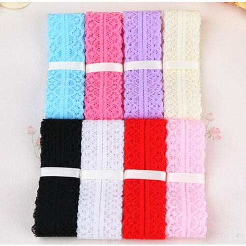 1meter/lot 25cm Stretch woven cotton lace trim DIY Embroidered sewing decoration cotton trim lace ribbon handmade jewelry