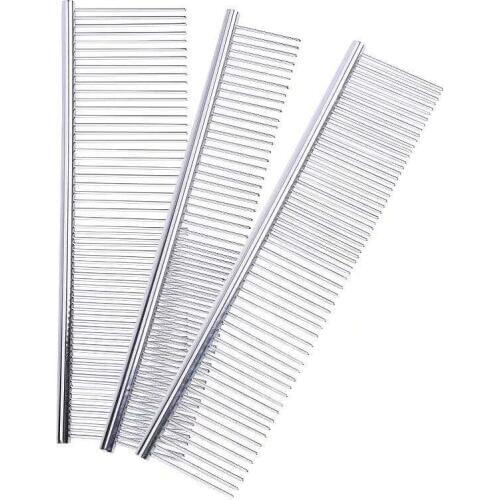 1pc Metal Dog Comb Long Thick Hair Brush Stainless Steel Lightweight Pets Dog Cat Grooming Combs Shaggy Dogs Barber 6703