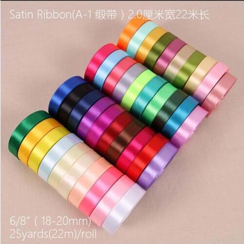 10Rolls 20mm 25 Yard Silk Satin Ribbon Wedding Party Decoration webbing Invitation Card Gift Wrapping Scrapbooking Webbing