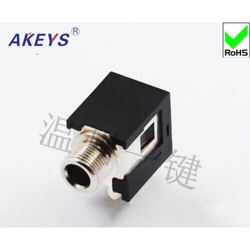 10 PCS PJ-3076M headset socket Audio 3.5mm stereo master seat with threaded power outlet connector panel