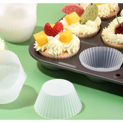 12Pcs Silicone Cake Mold Round Muffin Cupcake Baking Molds Reusable DIY Cake Jelly Decor Tools for Wedding Birthday Party Decor