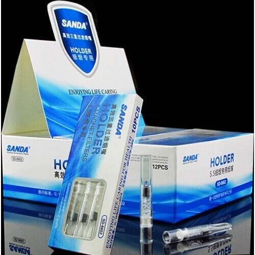 120 PCS Disposable triple magnet filter Tobacco Tar Filter Tips Filtration Holder Mouthpiece for 5.5mm Slim Cigarettes