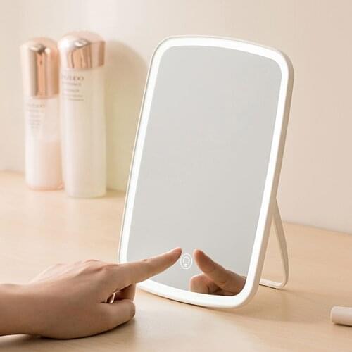 2021 LED Makeup Mirror with LED USB Charge Cosmetic Mirror With LED Touch Dimmer Switch Operat Stand for Tabletop Bedroom