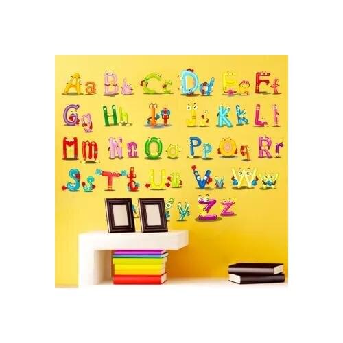 26 A English Alphabet Wall Stickers Cute Cartoon Infants Childrens Room Kindergarten Decorative Stickers Wallpaper Removable