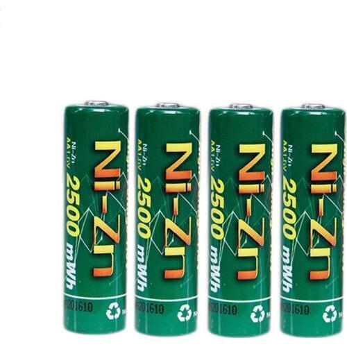 4 Pcs/lot 1.5V 1.6v Ni-Zn aa 2500mWh rechargeable battery