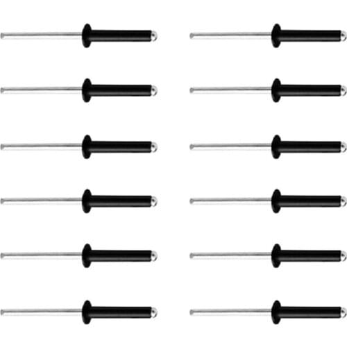 Aluminum Rivet Blind Hole Flange Rivet Dome Head Open End-Black