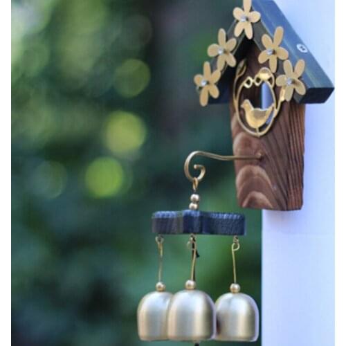 Antique Wind Chime Copper Yard Garden Outdoor Living Decoration Metal Wind Chimes Outdoor Bird Nest Wind Chimes Decoration