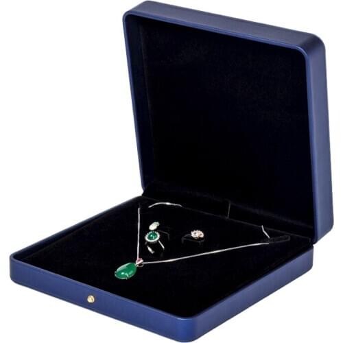 Five-color Optional Pu Leather Glossy Jewelry Ring Bracelet Necklace Earrings Packaging Box Super Premium Retro Blue New