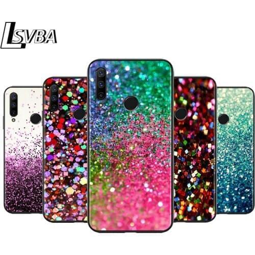 Black Soft TPU Cover Glitter Sand Stone for Honor 9X 9 Lite 8S 8C 8X 8A 8 2019 2020 7A 7S 7C Pro Phone Case