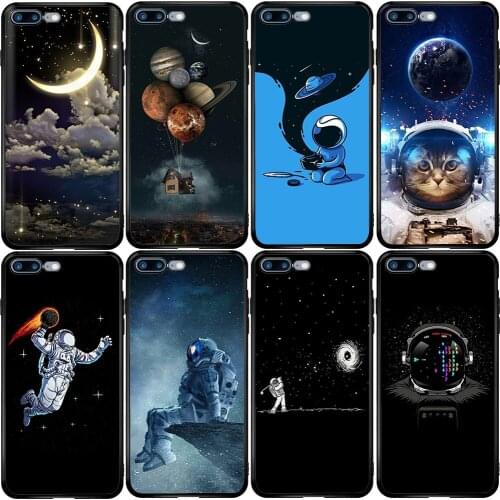 Phone Case for Xiaomi Redmi Note 10 9 9S 9A 8 8T 7 6 7A 6A 5A 5 A1 A2 A3 Pro Max Plus Lite Space Moon Astronaut