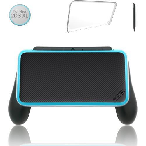Hand Grip for Nintendo NEW 2DS XL/LL Joypad Bracket with 1 Stylus Pen and 1 Clear Case for New Nintend 2DS XL 2DS LL Accessories
