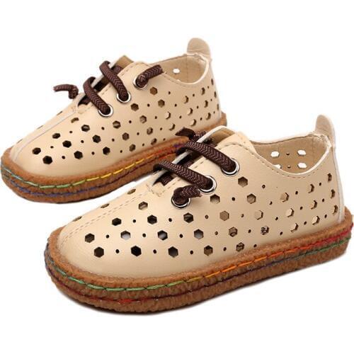 2017 Spring Summer Kids Shoes Toddler Boys Girls Brand Sandals Hollow Pu Leather Shoes Children Casual Comfortable Sandals