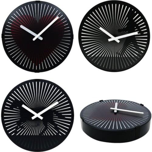 Dynamic Rotating Clock Creative Round Wall Clocks Living Room Modern Wall Watch Silent Mirage Turntable Clock Creative WallClock
