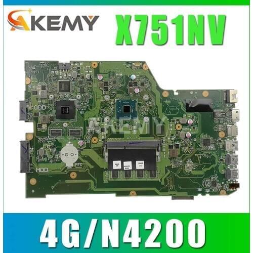 For ASUS X751SV X751NV X751NJ X751N Laptop Motherboard 90NB0EB0-R00010 GT940M/2GB 4G/N4200