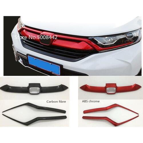 For Honda CRV CR-V 2017 2018 2019 2020 car middle decorative mark trim front up upper head Grid sign decorative Grille panel