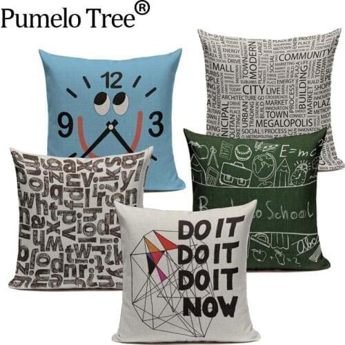 Elegant Lovely Creative Letter Cushion Cover Decorative Pillows For Sofa Car Home Bubble Chair Woven Linen Toss Pillow Case