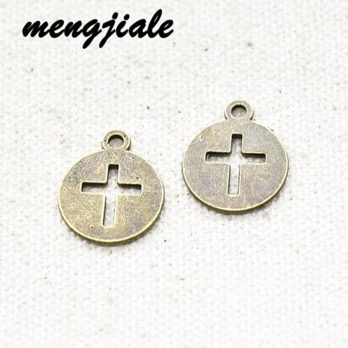 16pcs Hot Sell Metal Vintage Round Cross Charms Pendant For Jewelry Making Findings Wholesale DIY