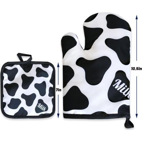 Customize Cartoon Microwave Glove Potholder Gloves Mitts Kitchen Potholder mat for BBQ Insulation Gloves Hot Oven Mitts Baking