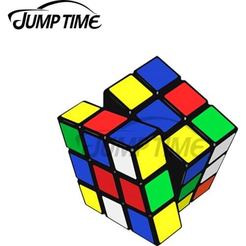 JumpTime 13 x 12cm For Rubiks Cube Decal VAN Windshield Laptop Car Stickers Scratch-Proof Cartoon Game Car Assessoires