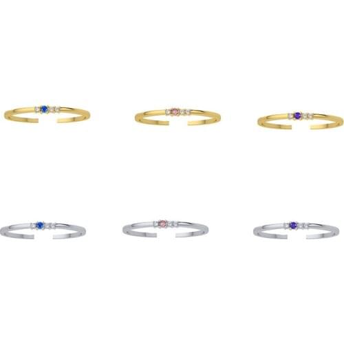 CANNER Womens Rings 925 Sterling Silver Opening Rings With 3 Colors Light Luxury CZ Zircon Finger Ring 2021 Trend Bague femme