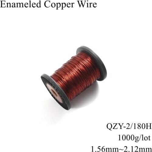 1.56mm 1.6mm 1.7mm 1.8mm 1.9mm 2mm 2.12mm QZY-2/180H Enameled Copper Wire Magnetic Enamel Coil Wires Winding Magnet Cable