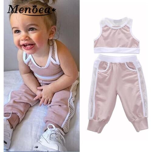 Menoea 0-2 Baby Summer Clothing Sets 2020 Newborn Girls Clothes Lace Toddler Clothing Sets Infant Outfits Clothes Suits