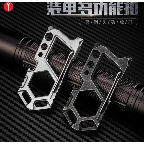 Multi Functional EDC Keychain Tools Pocket Multi Tools with Tungsten Steel Glass Breaker Screwdriver Wrench for Camping Travel