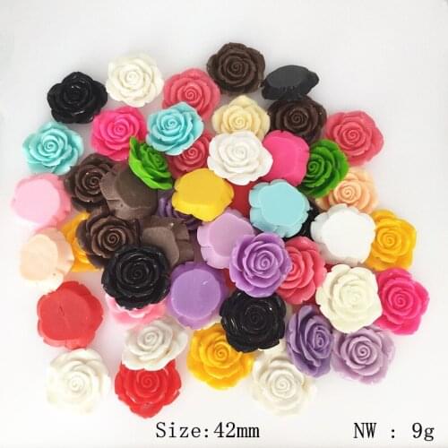 New Arrival! 42mm 50pcs Resin flowers (back perforation) For Handmade Necklace Earring DIY Parts Jewelry Findings & Components